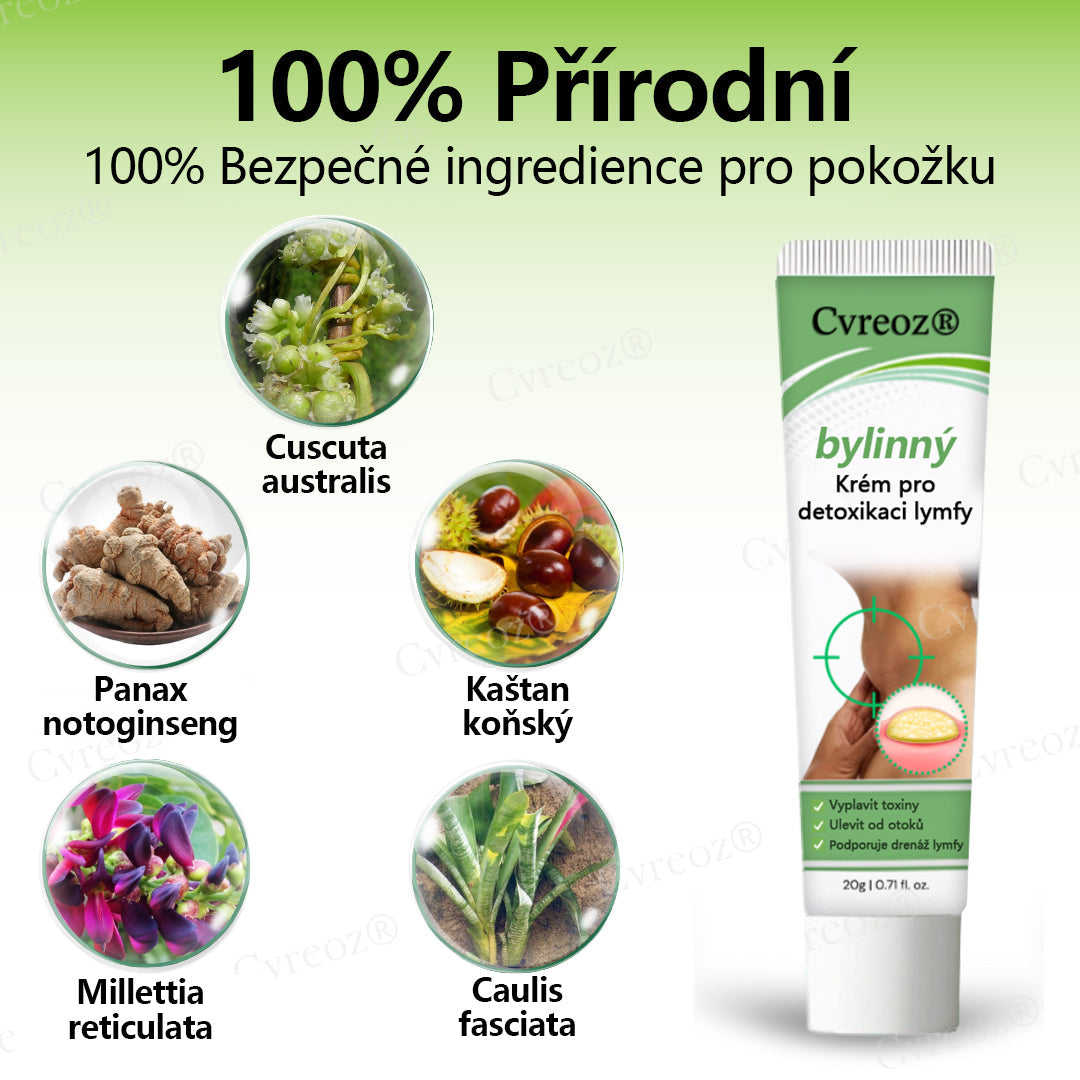Bylinný lymfatický detoxikační krém Cvreoz®